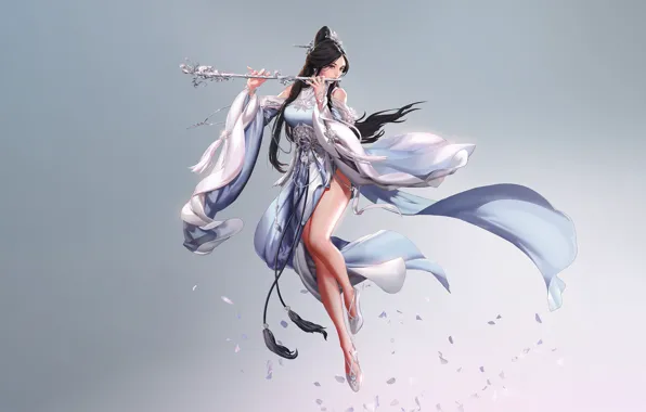 Минимализм, Стиль, Азиатка, Girl, Платье, Арт, Art, Music
