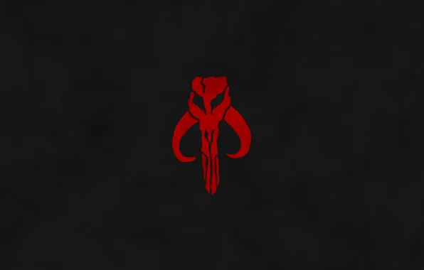 Star Wars, skull, red, mandalorian