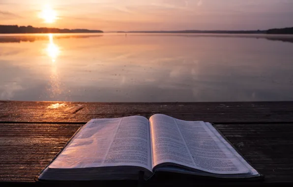 Wood, Landscape, Evening, Christian, God, Sea, Book, Bible