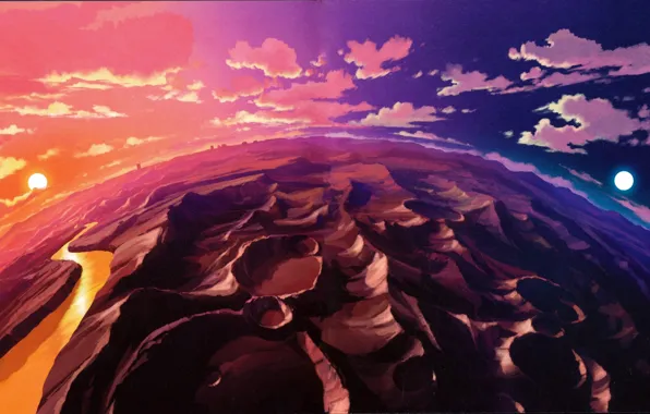 Anime, color, planet