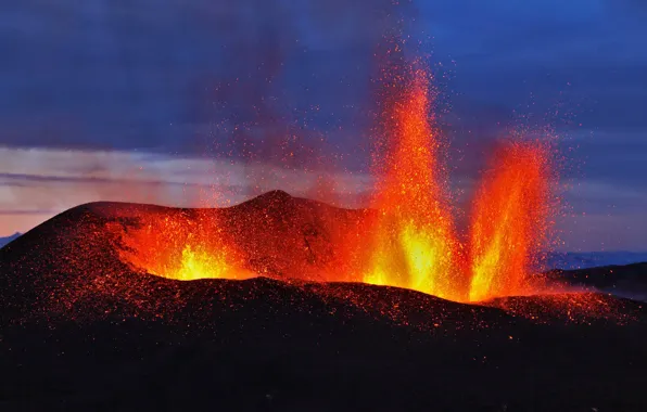 Вулкан, извержение, Исландия, Eyjafjallajökull