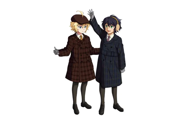 Пальто, мальчики, Owari no Seraph, Последний серафим, Юичиро Хакуя, Микаэла Хакуя