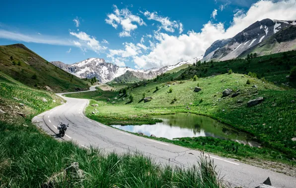 Картинка дорога, горы, природа, озеро