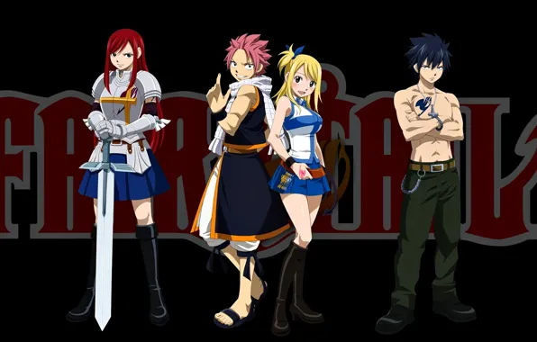 Fire, red, sword, ice, game, red hair, anime, fairy