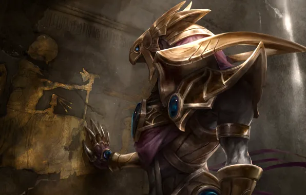 Клюв, арт, египет, League of Legends, Бог, Лига легенд, Azir
