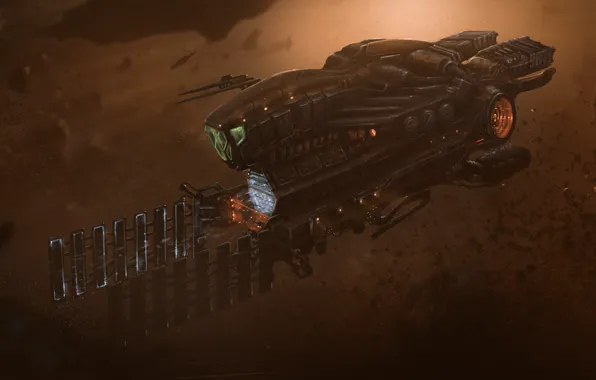 Космос, Корабль, Fantasy, Art, Космический Корабль, Фантастика, Астероиды, Spaceship