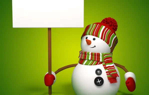 Снеговик, christmas, new year, cute, snowman, banner