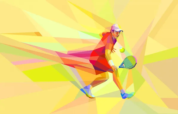 Игра, вектор, спортсмен, теннис