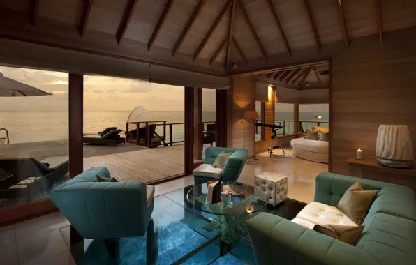 Ocean, bungalow, water villa