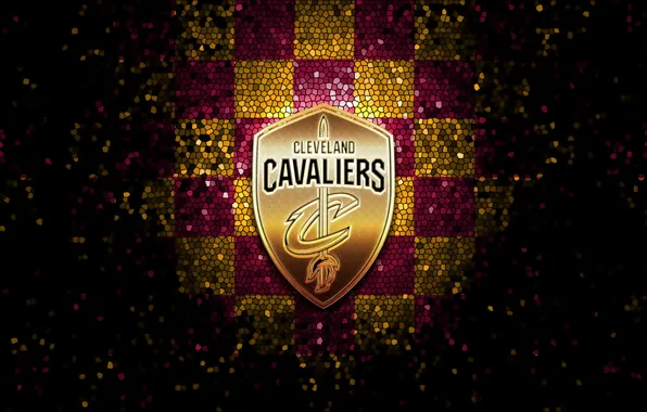 Wallpaper, sport, logo, basketball, NBA, Cleveland Cavaliers, glitter, checkered