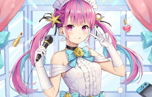 Girl, pink hair, long hair, dress, anime, beautiful, pretty, attractive