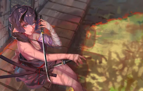 Girl, sword, game, woman, anime, beautiful, katana, pretty