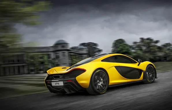 Картинка McLaren, Желтый, Макларен, Фары, Speed, Диски, Суперкар, Yellow