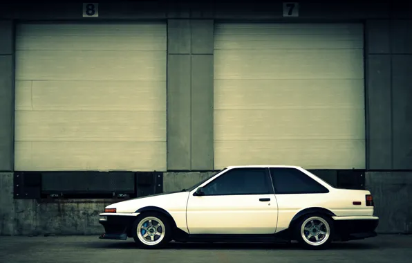 Картинка white, toyota, corolla, ae86, front, тойота, королла