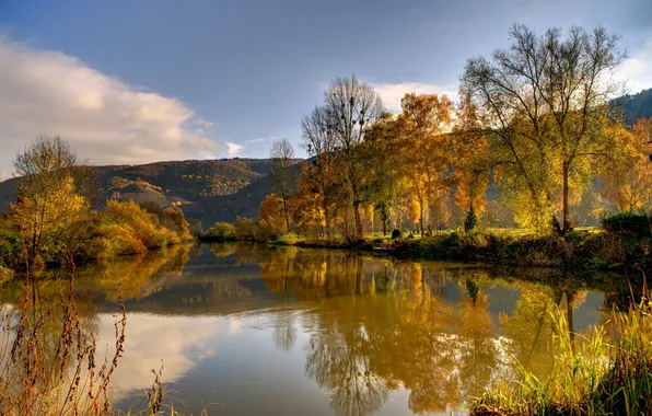 Картинка небо, природа, озеро, фото, Германия, Нерен