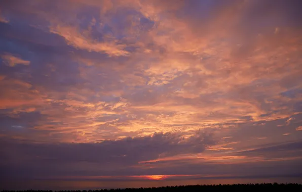Картинка небо, облака, закат