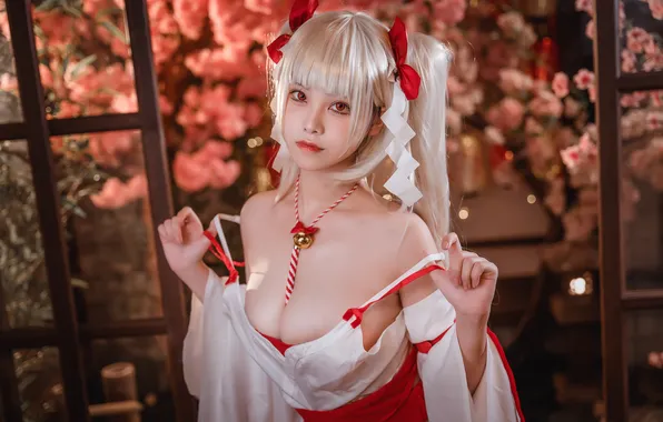Секси, поза, женщина, модель, декольте, азиатка, sexy, красотка
