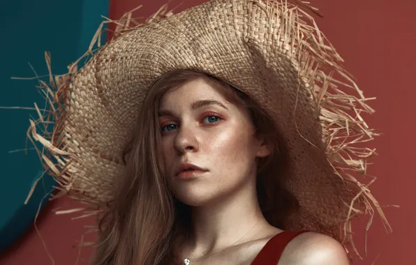 Картинка Девушка, шляпа, Взгляд, Никита Бушуев