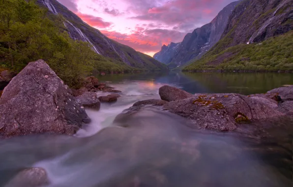 Картинка горы, озеро, камни, Норвегия, Norway