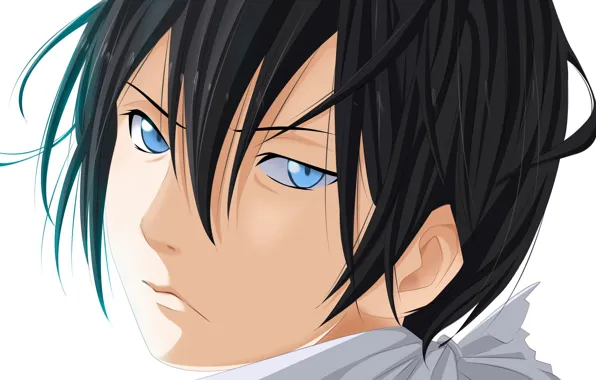 Обои God of war, anime, blue eyes, boy, face, God, warrior, manga нателефон и рабочий стол, раздел сёнэн, разрешение 2480x1439 - скачать