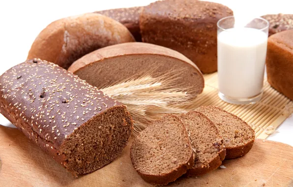 Картинка пшеница, молоко, хлеб, выпечка, bread, батон