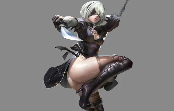 Girl, sexy, Anime, dress, nier, butt, nier automata