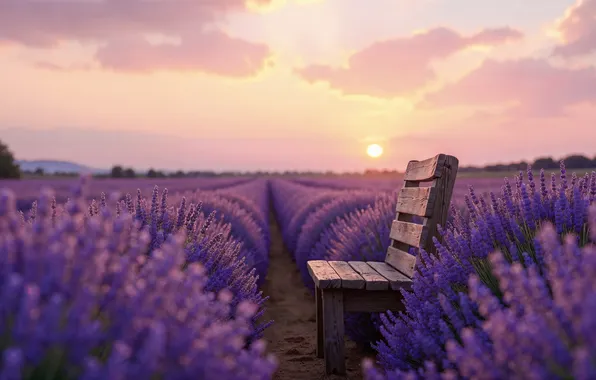 Цветы, весна, цветение, field, blossom, flowers, лаванда, spring