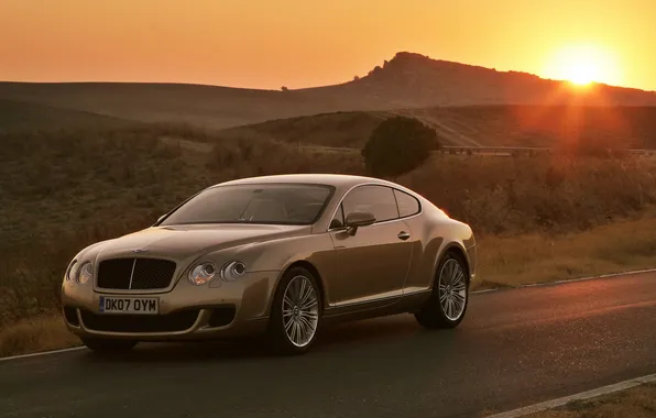 Bentley, sunset, Continental GT Speed