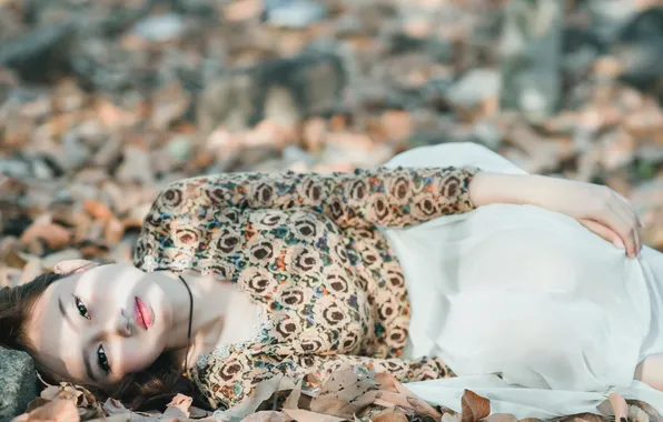 Осень, взгляд, девушка