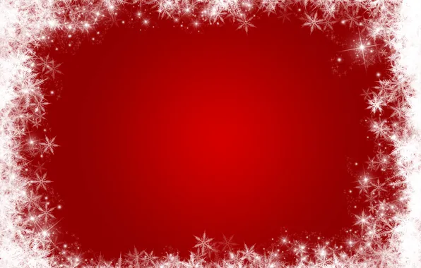 Картинка зима, снег, снежинки, красный, фон, red, Christmas, winter
