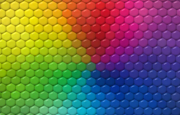 Картинка colors, colorful, rainbow, texture, hexagons, reptile skin
