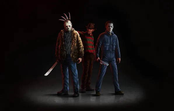 Минимализм, Фон, Jason Voorhees, Art, Ужас, Фредди Крюгер, Ужасы, Horror