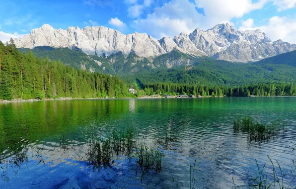 Картинка пейзаж, горы, отражение