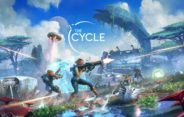 Оружие, война, солдаты, киборги, The Cycle