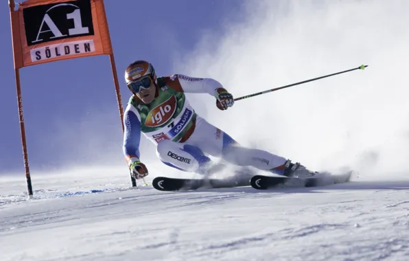Снег, трасса, Head, горные лыжи, Leki, ski, Solden, Didier Cuche