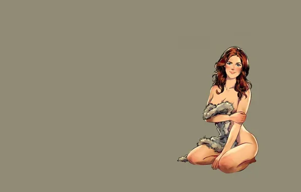 Fantasy, vintage, pinup, minimalism, background, Game of Thrones, Ygritte, tv series