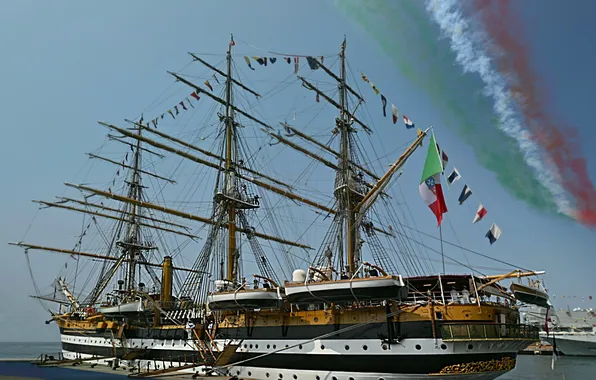 Праздник, парусник, Италия, Amerigo Vespucci