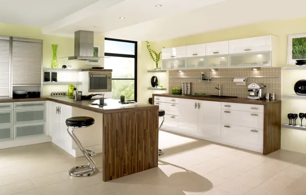 Дизайн, дом, стиль, вилла, интерьер, кухня, White kitchen designing