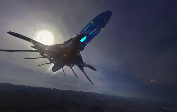 Летательный аппарат, alien ship, Juan Novelletto, sketh in