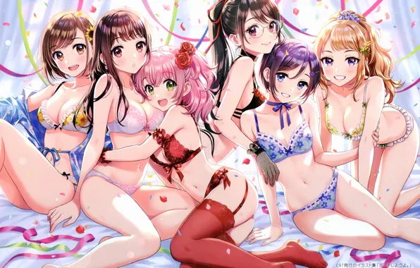 Girl, sexy, lingerie, bra, panties, boobs, anime, beautiful