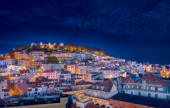 Здания, дома, панорама, Португалия, Лиссабон, Portugal, Lisbon