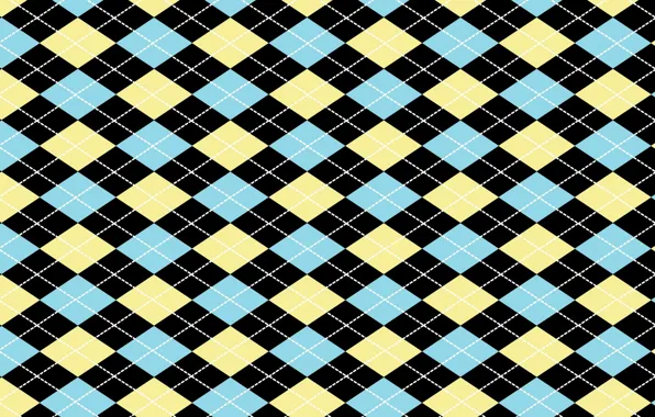 Линии, фон, Blue, background, Yellow, ромбы, Pattern