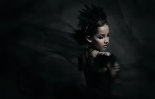 Картинка девочка, боке, Black Swan