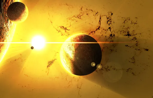 Space, calm, planets