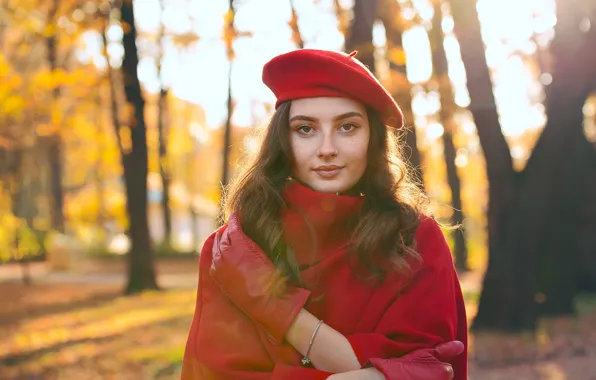 Осень, взгляд, девушка, лицо, портрет, макияж, Таня Маркова
