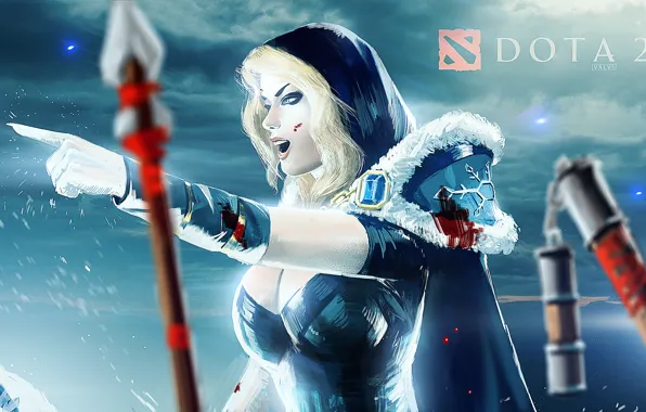 Картинка девушка, кровь, арт, Crystal Maiden, Dota 2, Rylai, Espenartman