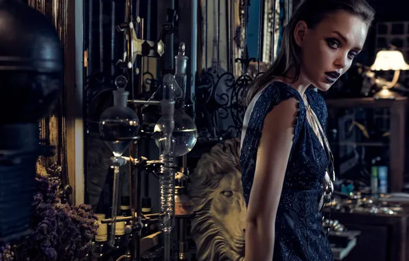 Взгляд, стиль, модель, макияж, платье, колбы