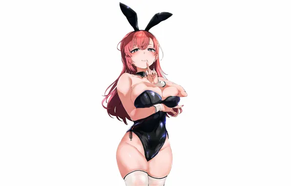 Girl, sexy, cleavage, thighhighs, long hair, boobs, anime, beautiful
