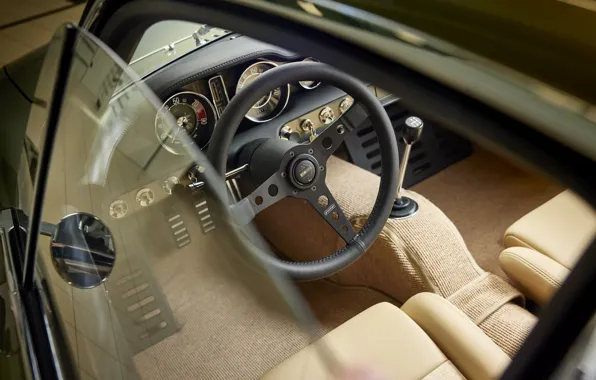 Картинка Volvo, steering wheel, dashboard, P1800, 2024, Volvo P1800 Cyan GT