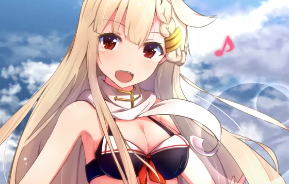 Girl, sexy, boobs, anime, beautiful, pretty, erotic, blonde
